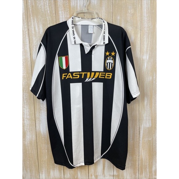 Fastweb Di Vaio Juventus Football Polo Jersey Sz L Vintage Made in